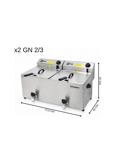 Öztiryakiler Of10ds Elektrikli Tahliye Vanalı 10+10 Litre Fritöz 220v