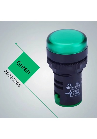 Ad22-22ds 22mm Sinyal Lambası Yeşil 220v