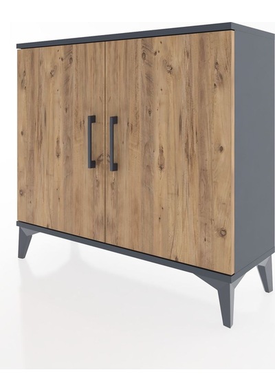 Arges Şifonyer Tek Raflı 2 Kapaklı 88x30x80 Antrasit-çam Antrasit