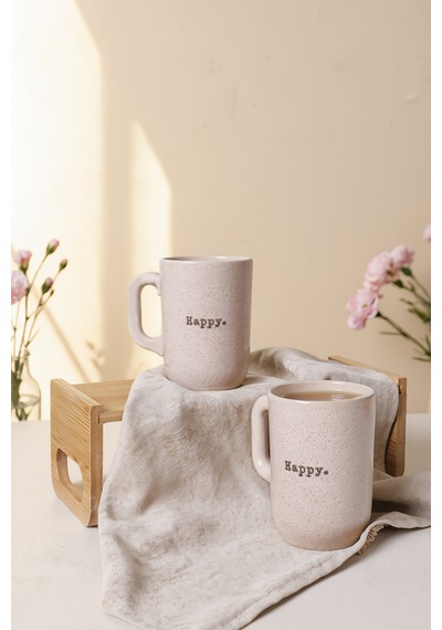 Keramika Happy Formart Kupa 11 Cm 2 Adet 22342 Krem