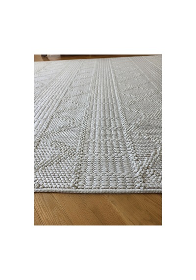 Badelya Home Monaco 0219a Krem İskandinav Sisal Bukle Yumuşak Özel Ölçü Salon Koridor Mutfak Halısı Yolluk 0210a-krem