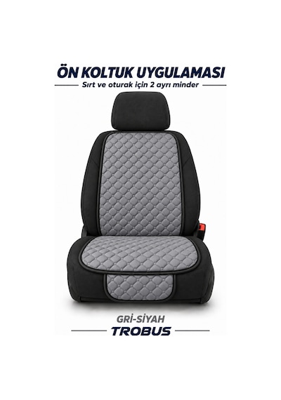 Trobus Fiat Egea Bütün 2015+ Kapitone Minder 5'li Gri Siyah