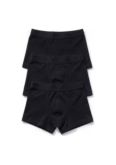 Öts Erkek Çocuk 3 Lü Pamuklu Boxer Düz Renk Ergonomik Tasarım 7240-3 Siyah