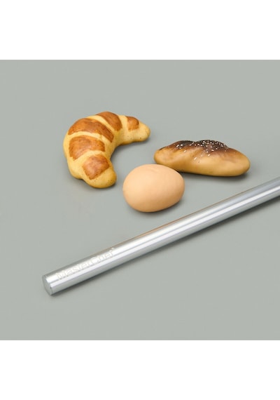 Paslanmaz Çelik Düz Oklava - Gri - 76 Cm