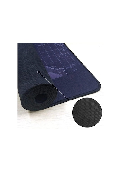 Lexroo Kuzey's Store Büyük Boy 90 X 40 Xxl Dünya Desenli Mouse Pad Kauçuk Kaymaz Alt Taban Standart