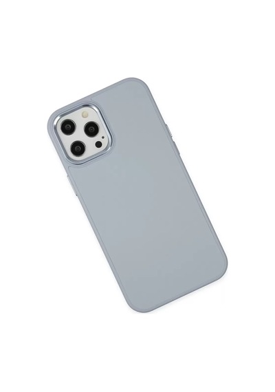 Newface Apple İphone 12 Pro Max Kılıf Asya Deri Silikon - Sierra Blue Açık Mavi