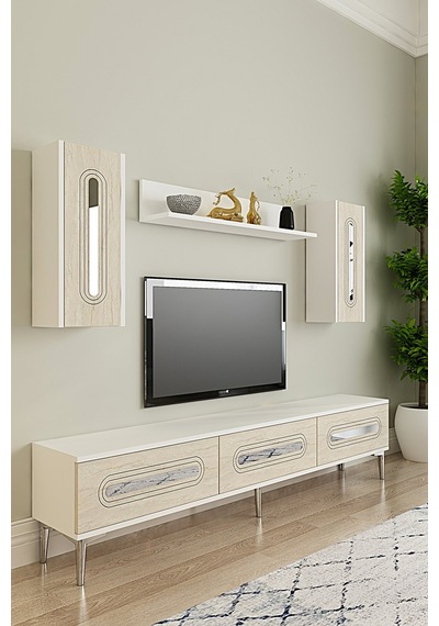 Tvr1804bts - Rany Tvr180 Ünitesi Takım Beyaz-traverten-sılver 180cm