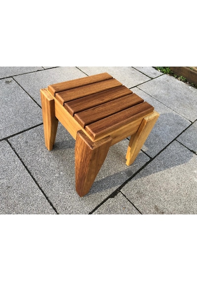 Iroko Ahşap Tabure (Suya Dayanıklı)