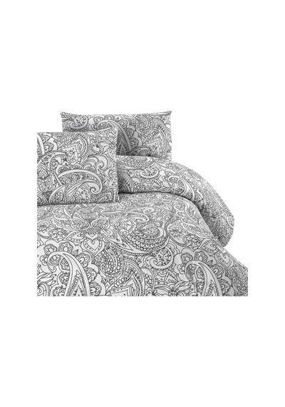 Menderes Home Cotton Collection Ranforce Çift Kişilik Nevresim Seti Şal Gri Renkli
