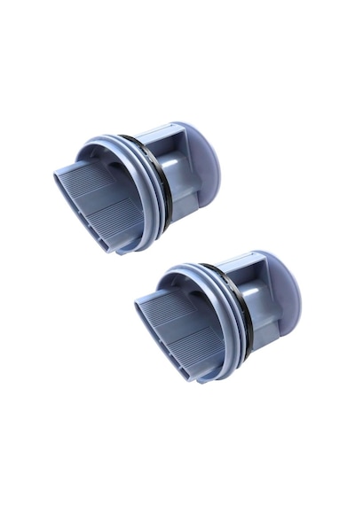 Bosch Uyumlu Wga142x0tr, Wat20480tr, Waw2856xtr, Profilo Cmg120dtr İle  Çamaşır Makinesi Pompa Filtre Kapağı 2'li