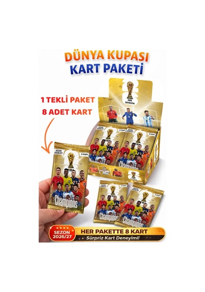 2026 Dünya Kupası Futbolcu Kartları 20 Paket 160 Adet Futbol Kart Oyun Kartları Kutulu 2026 Dünya Kupası Futbolcu Kartları 20 Paket 160 Adet Futbol Kart Oyun Kartları Kutulu