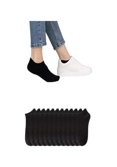 Ozzy Socks 12 Çift Kadın Siyah Pamuklu Patik Çorap Ekonomik Fiyatlı Günlük Kullanım Seti Siyah