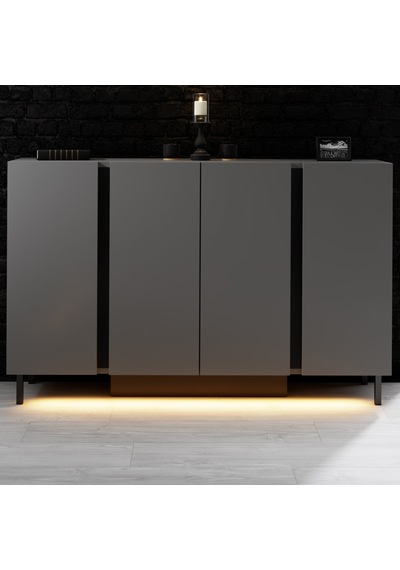 Paris Siyah Demir Ayaklı Rgb Led Işık Sistemli Antrasit Konsol Antrasit - Siyah Paris Siyah Demir Ayaklı Rgb Led Işık Sistemli Antrasit Konsol Antrasit - Siyah