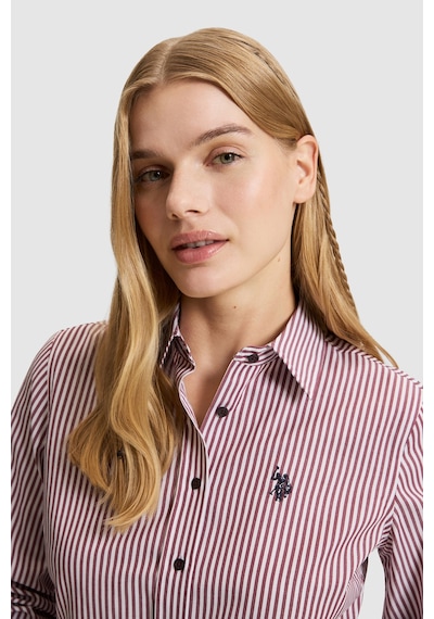 U.S. Polo Assn. Kadın Bordo Uzun Kollu Gömlek 50332398-vr180 Dark Plum