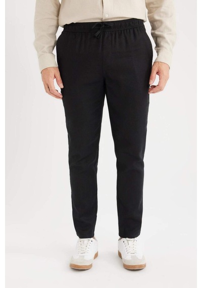 DeFacto Yazlık Jogger Keten Düz Paça Pantolon D7542AX25SPBK34