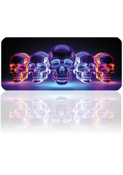 90x40cm Bright Skull Xxl Büyük Boy İlyuka Gaming Oyuncu Mousepad