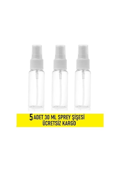 5 Adet 30 Ml Sprey Başlıklı Şişe Kolonya-Dezenfektan Boş Şişesi