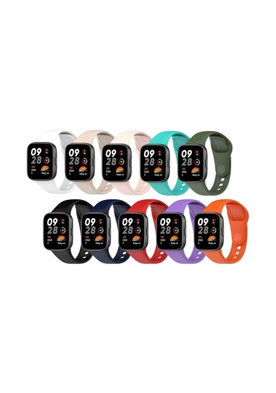 Xiaomi Redmi Watch 3 Active Uyumlu Spor Şık Tasarımlı Kayış Yumuşak Jel Kayış Kordon Siyah