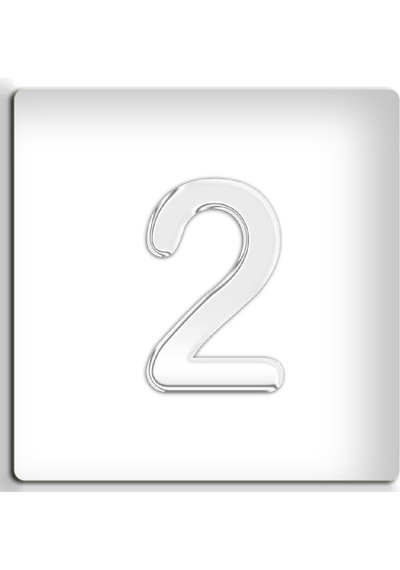 4.2 Cm Metal Krom Kapı Numarası - Kendinden Yapışkanlı No 2