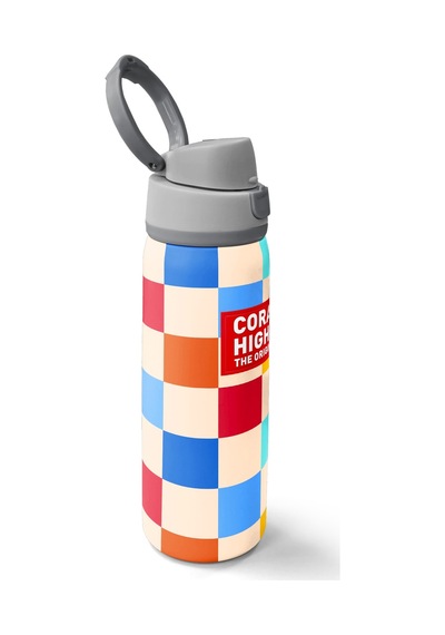 Coral High Çok Renkli Dama Desenli Pipetli Ve Direkt İçim Çelik Termos 800 Ml 38503 Çok Renkli
