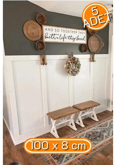 Özel Mutfak Koridor Salon Tasarım Iskandinav Çıta1 Paket 5 Adet 8 100 Cm Mdf Duvar Çıtası