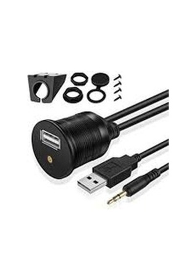 Montaj Tipi Usb Aux Uzatma Kablosu Montaj Edilebilir Stereo Usb Kablo 3 Metre