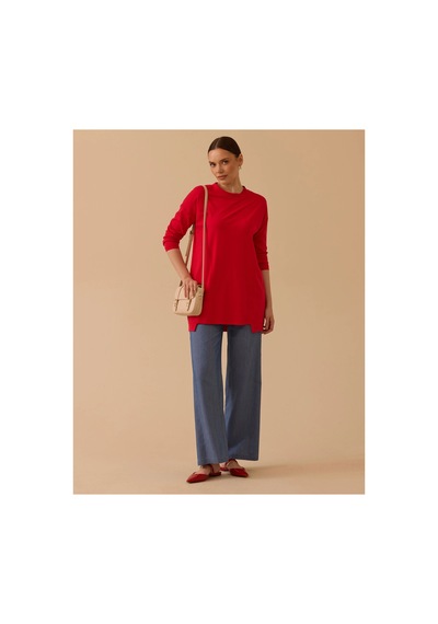 Seçil Yuvarlak Yaka Tunik Kırmızı - 882583706 Kırmızı