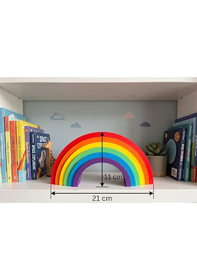 Montessori Eğitici Gökkuşağı Puzzle / 21 11 Cm Canlı Renkler