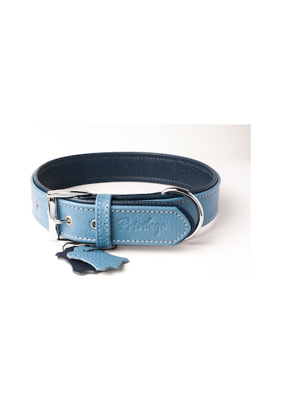 Privilege Flotter Hakiki Deri Köpek Boyun Tasması L Mavi Lacivert 3 x 47-56 CM Mavi