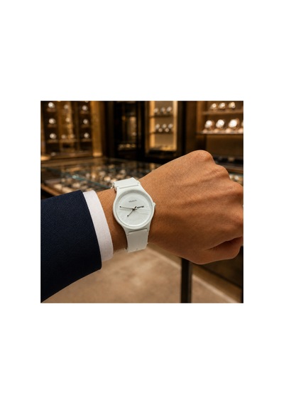 Velucci Inara Silikon Kordon Unisex Kol Saati Beyaz Kadran Takvimli Sade Analog
