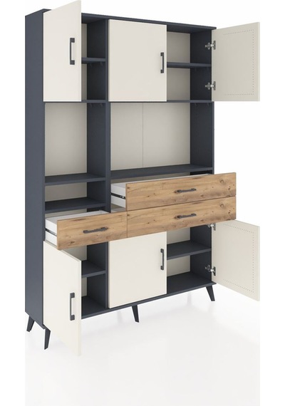 Arges Dolap 9 Raflı 3 Çekmeceli 6 Kapaklı 132x30x195 Antrasit-aytaşı/çam Aytası/atlas Çam Arges Dolap 9 Raflı 3 Çekmeceli 6 Kapaklı 132x30x195 Antrasit-aytaşı/çam Aytası/atlas Çam