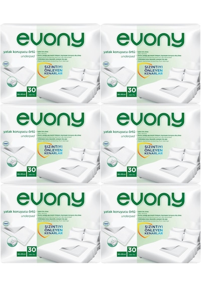 Evony Hasta Yatak Koruyucu 60*90Cm 180 Adet (6PK*30) (Kaymaz Özel