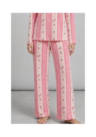 Fit Women Kadın Bol Paça Relaxed Pembe Pijama Takımı 4692