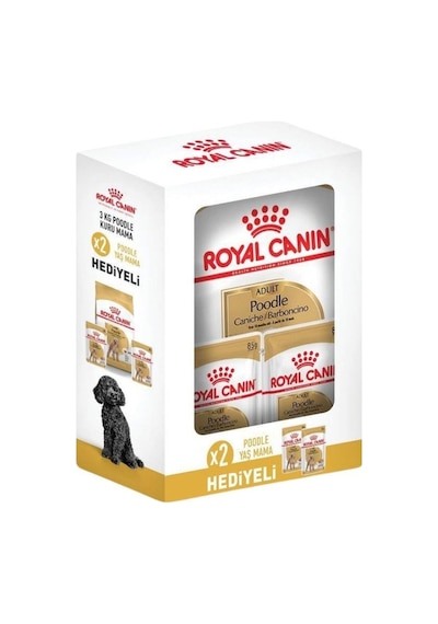 Royal Canin Poodle Yetişkin Köpek Maması 3 KG + 2 Adet Yaş Mama