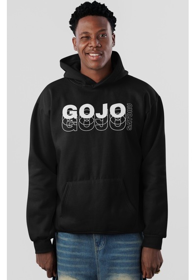 Sevbano Jujutsu Kaisen Gojo Satoru Anime Sırt Baskılı Unisex Oversize Pen Siyah