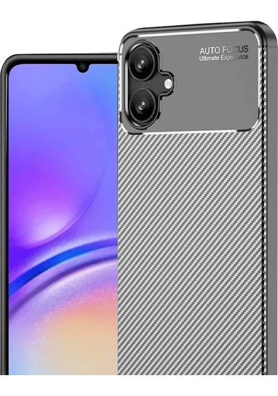 Newface Samsung Galaxy A06 Kılıf Auto Focus Karbon Kapak - Gri