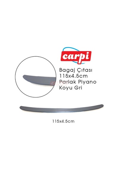 Carpi Ergonomik Bagaj Çıtası 115X4.5cm Parlak Piyano Koyu Gri