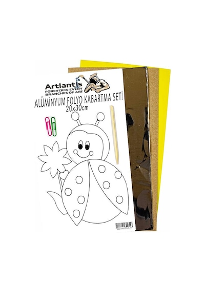 Alüminyum Folyo Kabartma Seti 20x30 Cm Deney Malzemesi 1 Paket Aliminyum Folyo Seti Kabartma Sarı