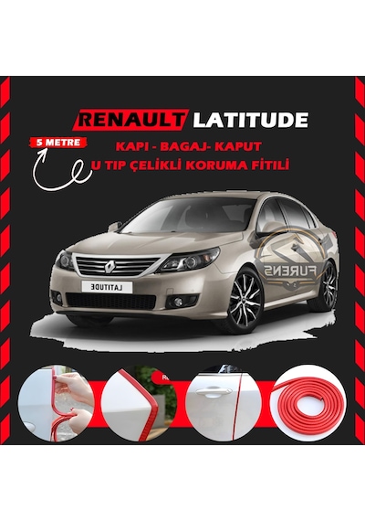 Renault Latitude Oto Araç Kapı Koruma Fitili 5metre Parlak Kırmızı Renk