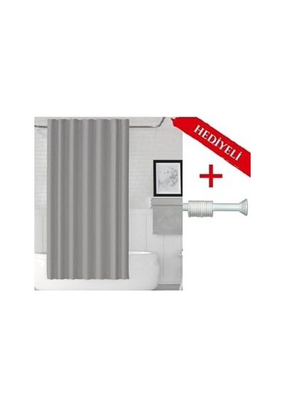 Ayrex Tropik Home Gri Banyo Perdesi Askı  180x200cm Tek Kanat Duş Perdesi, Renkli Banyo Duş Perdesi Diğer