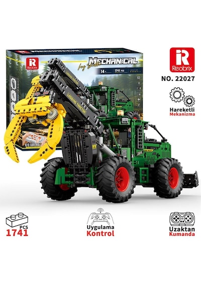 Reobrix Technic 22027 Kütük Taşıyıcı Log Skidder Kumanda&motorlu Yaratıcı Yapı Blok Seti Building Blocks - 1741 Parça