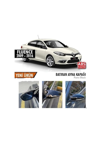 Renault Fluence Batman Yarasa Ayna Kapağı Piano Black Abs Plastik