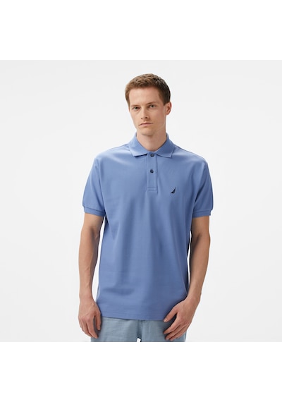 Nautica Erkek Mavi Classic Fit Polo Yaka T-shirt Düz K35000t Mavi