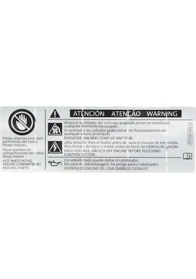 Vw 701010002G Uyarı Etiketi Sticker Yapıştırma