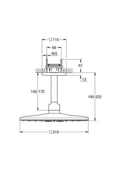 Grohe Rainshower Smartactive 310 Cube Tepe Duşu Seti 142 Mm, 2 Akışlı - 26481al0 Bakır