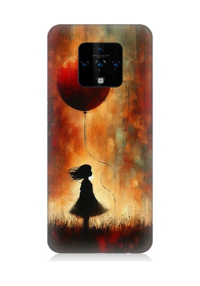 Tecno Camon 16 Uyumlu Balonlu Küçük Kız Desenli Silikon Kılıf Çok Renkli