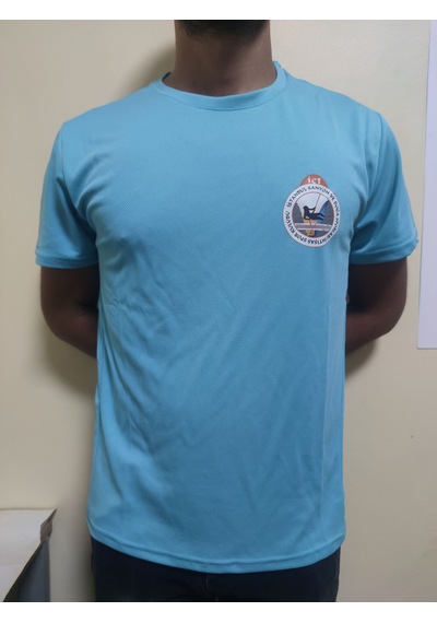 Erkek Nem Emici Hızlı Kuruma Atletik Teknik Performans T-shirt Turkuaz