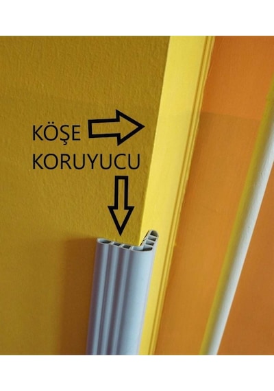 Kalın Kaucuk Duvar Kenar Koruma 130 CM Gri 10 Adet
