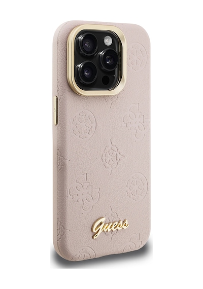 Apple Uyumlu iPhone 15 Pro Kılıf Guess Lisanslı M-safe Şarj Özellikli Kamera Standlı Peony Kapak Pembe