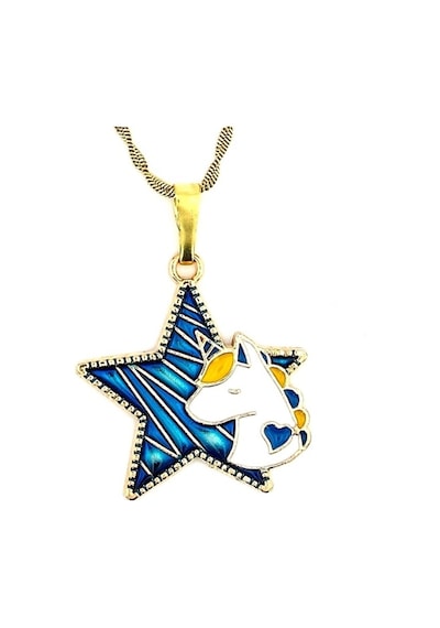 Unicorn Tek Boynuz Yildiz Sari Çelik Kadin Kolye Zincir Q0534 552942849